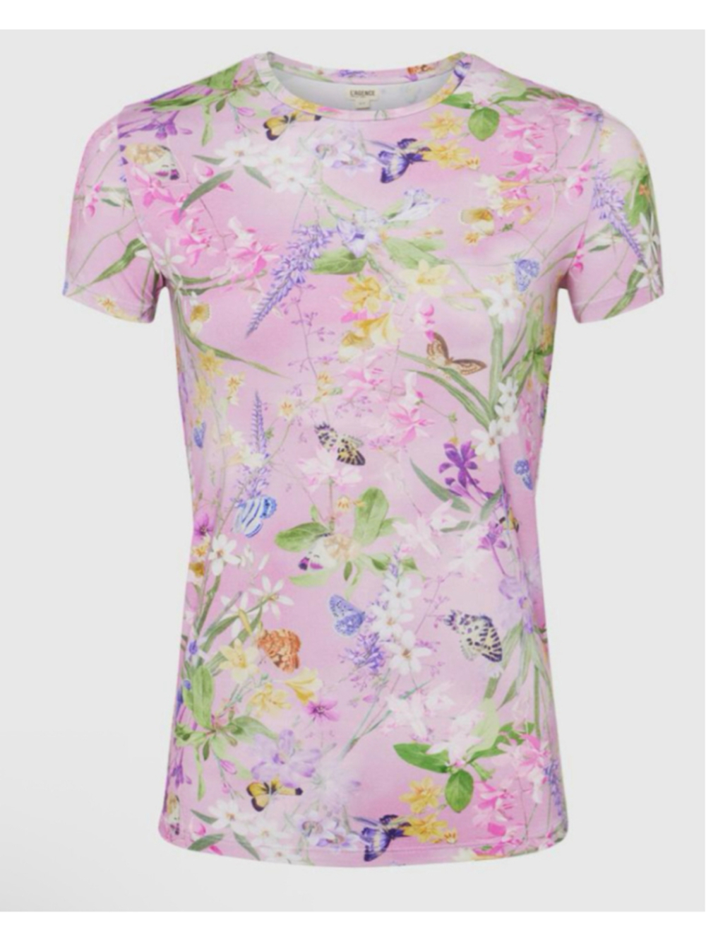 L'Agence Short Sleeve Ressi tshirt Botanical Butterfly Sz M